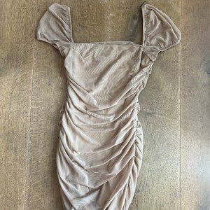 Mini Dress Tan -Princess Polly